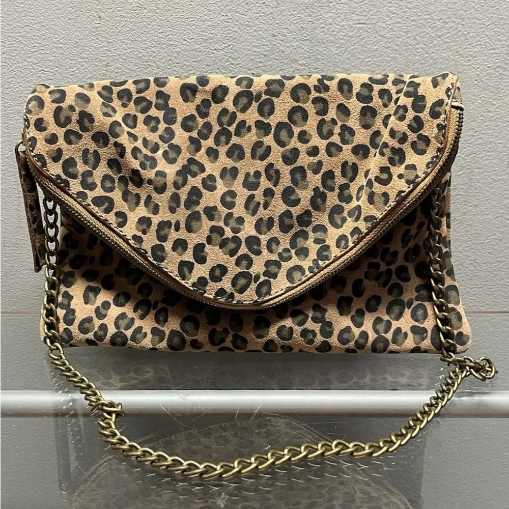 J Crew Leopard Print Chain Strap Clutch - Picture 8 of 8